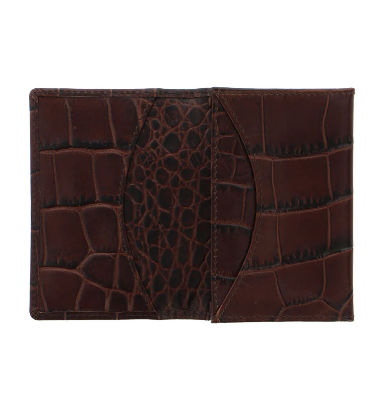 Classic Croc Leather Business Card Holder - Image 3