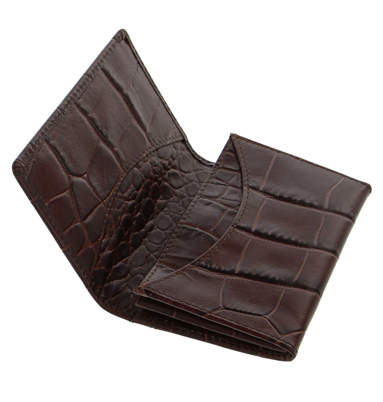 Classic Croc Leather Business Card Holder - Image 4