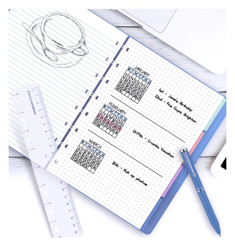Filofax Notebook Dotted Journal Refill - A5 - White paper - Image 5