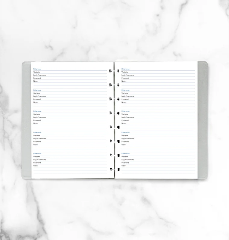 Filofax Notebook Password Paper Refill - A5 - Image 3
