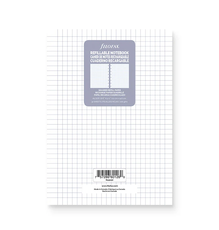 Filofax Notebook Squared Paper Refill - A5 - White paper - Image 4