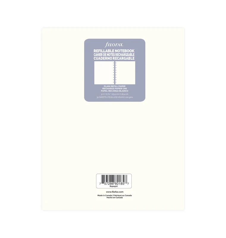 Filofax Notebook Plain Paper Refill - Executive
