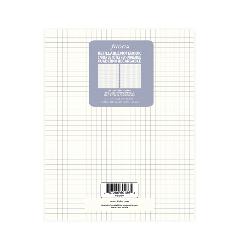 Filofax Notebook Squared Paper Refill - Executive