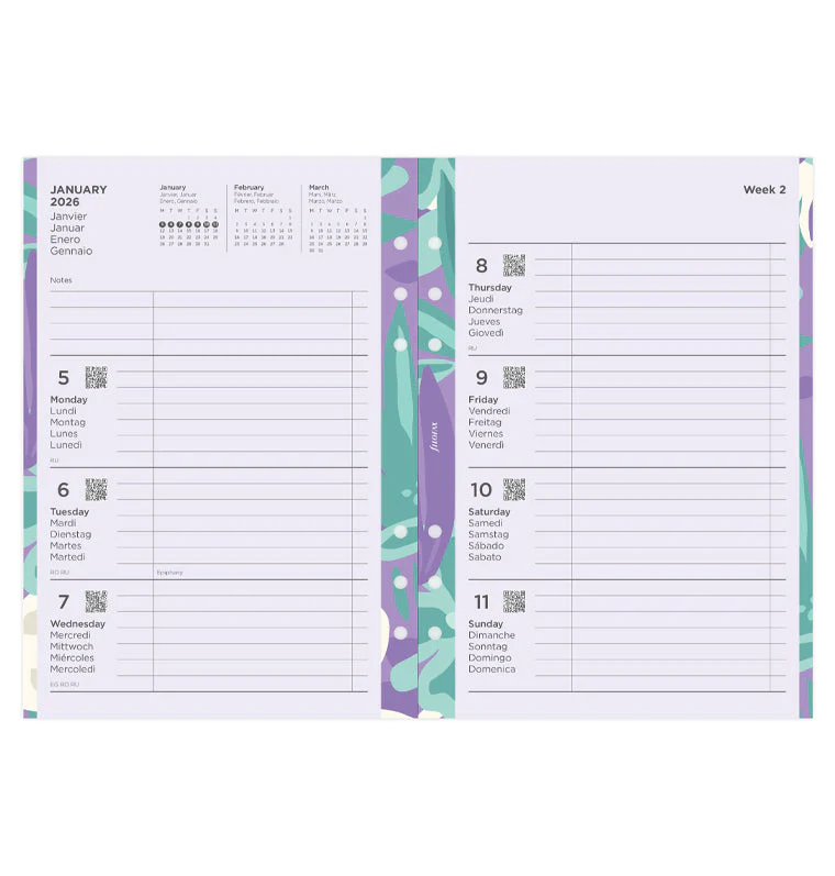 Floral Illustrated Diary Refill Pack A5 2026 Multilanguage - Image 4