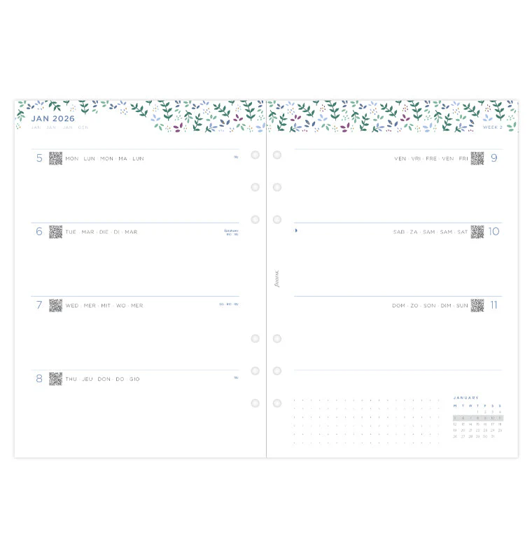 Garden Week On Two Pages Diary - A5 2026 Multilanguage - Image 6