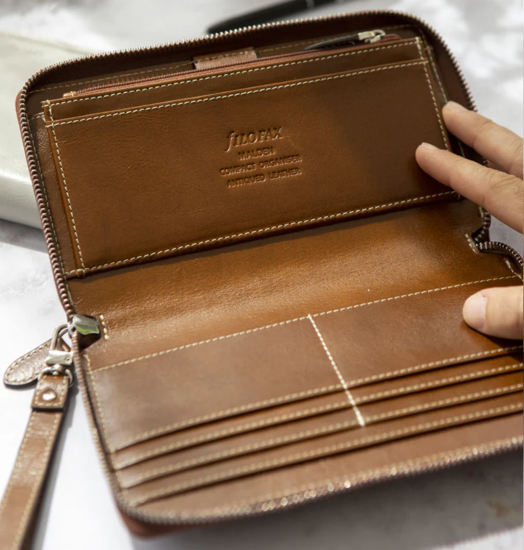 Malden Personal Compact Zip Leather Organizer - Image 19