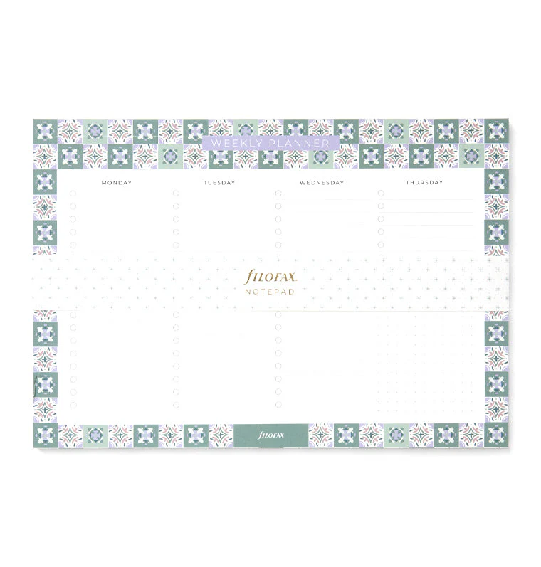 Mediterranean Weekly Planner Notepad with Magnet - Image 4