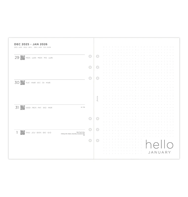 Minimal Week On Two Pages Diary - A5 2026 Multilanguage - Image 6