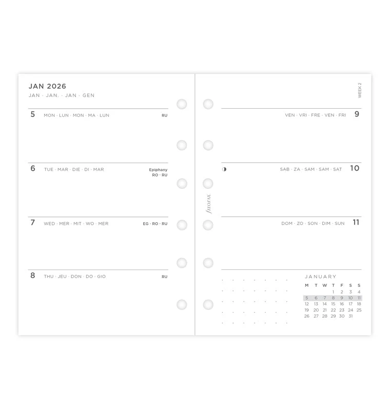 Minimal Week On Two Pages Diary - Pocket 2026 Multilanguage - Image 4