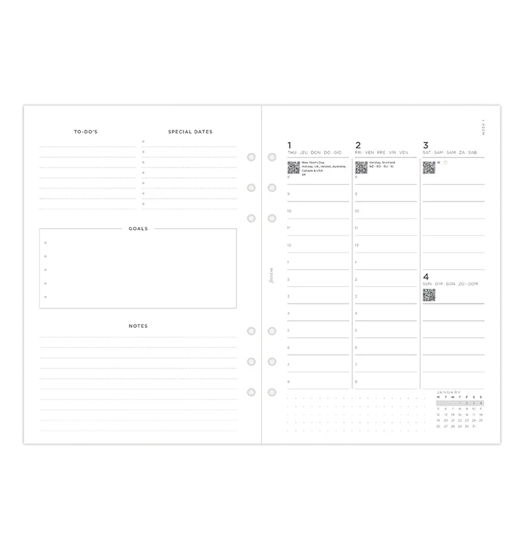 Minimal Week On Two Pages Vertical Diary - A5 2026 Multilanguage - Image 7