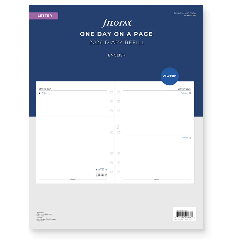 One Day On A Page Diary - Letter 2026 English
