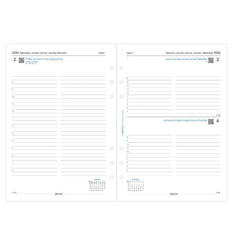 One Day On A Page Diary With Appointments - A5 2026 Multilanguage - Image 4
