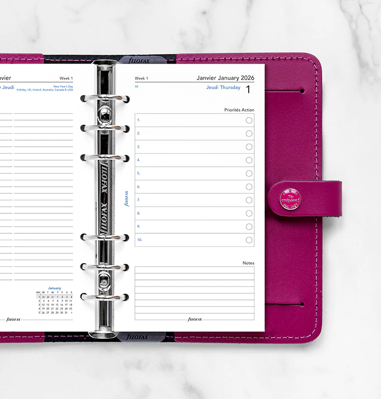 One Day on Two Pages Diary - Personal 2026 English/French - Image 2