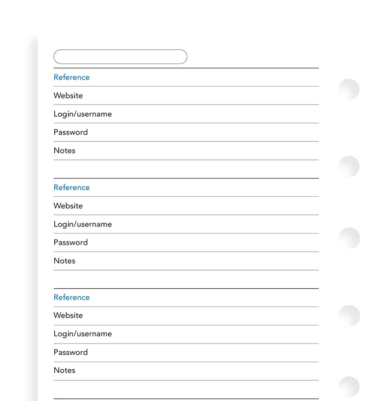 Password Paper Refill - Pocket - Image 4