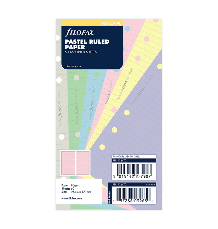 Pastel Ruled Notepaper Refill - Personal