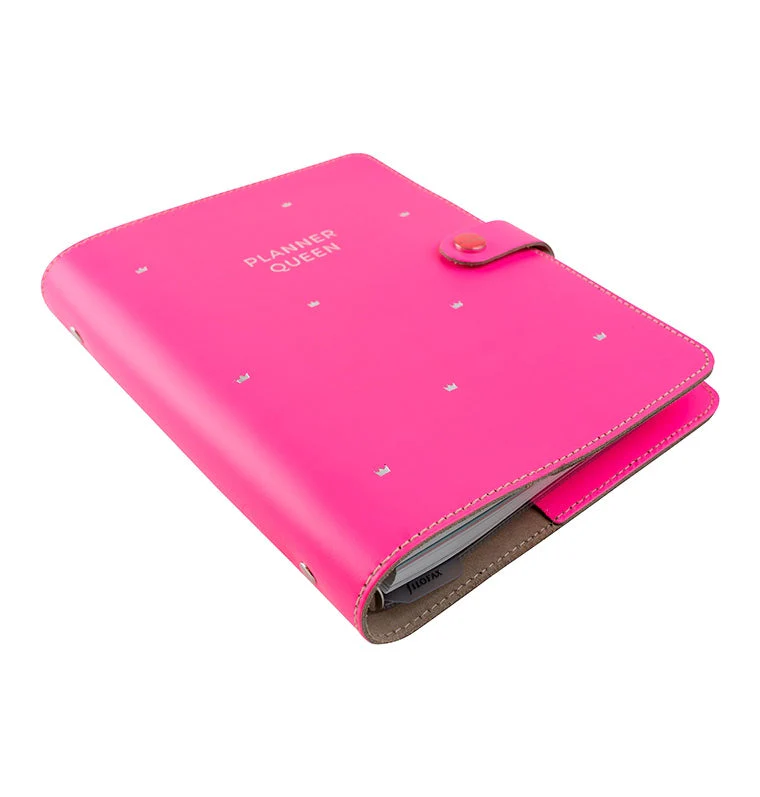 The Original A5 Leather Organizer Fluoro Pink - Planner Queen Edition - Image 2