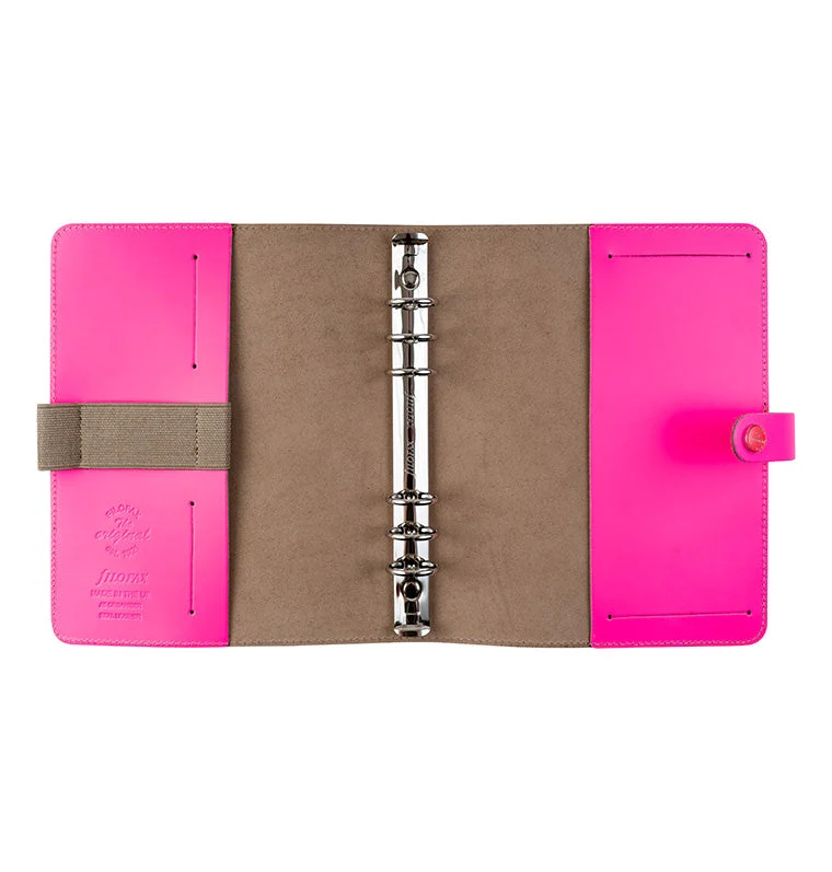 The Original A5 Leather Organizer Fluoro Pink - Planner Queen Edition - Image 3