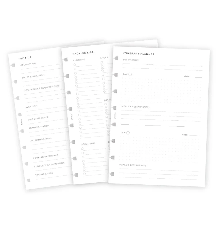Travel Planner Notebook Refill - A5 - Image 4