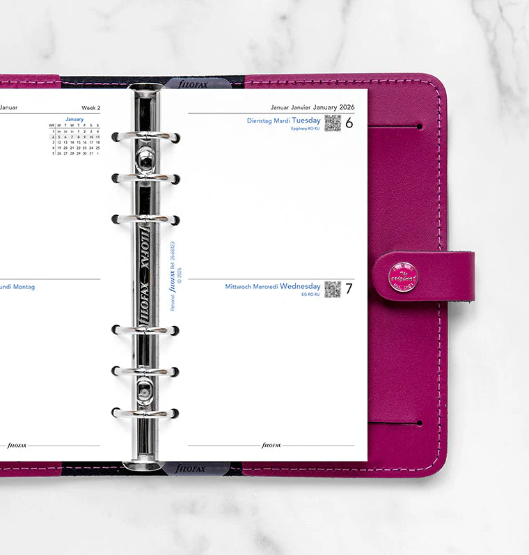 Two Days On One Page Diary - Personal 2026 English/French/German - Image 2