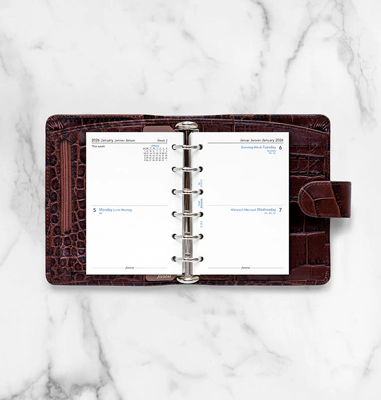 Two Days On One Page Diary - Pocket 2026 English/French/German - Image 3