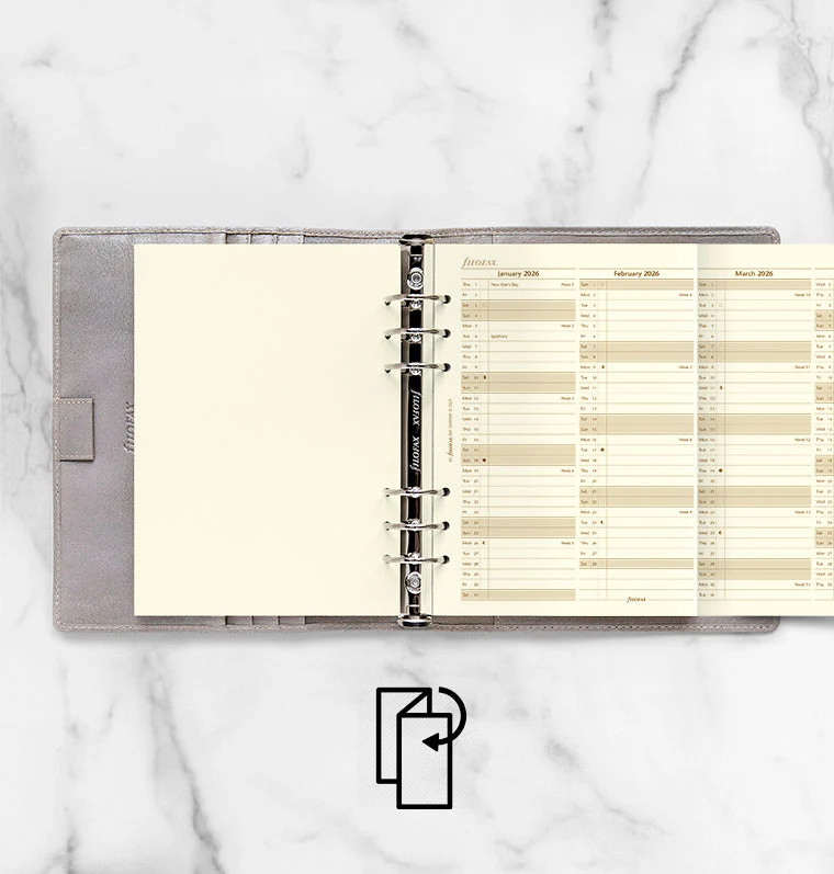 Vertical Year Planner - A5 Cotton Cream 2026 English - Image 3