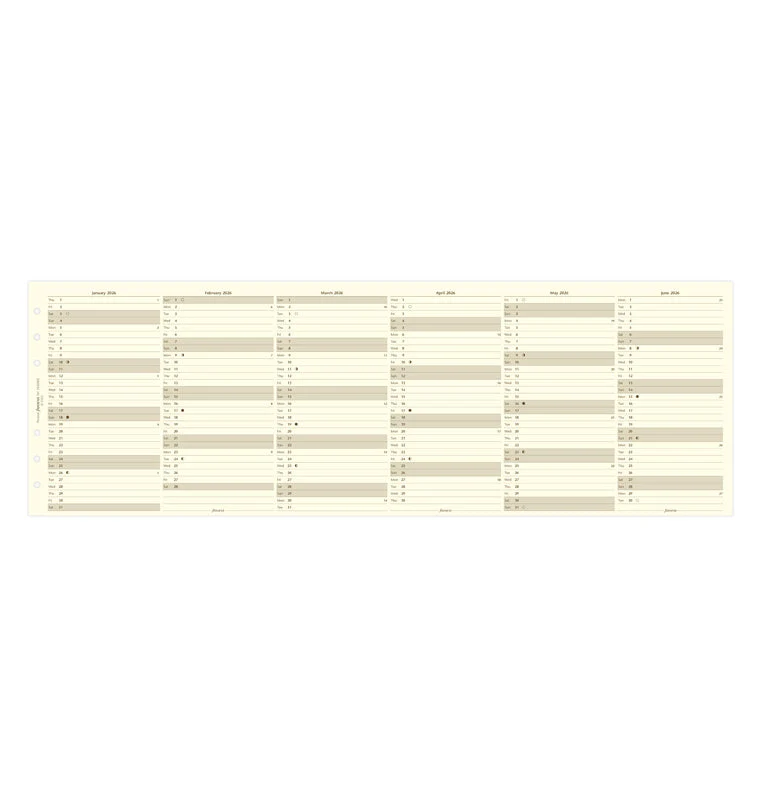Vertical Year Planner - Personal Cotton Cream 2026 English - Image 4