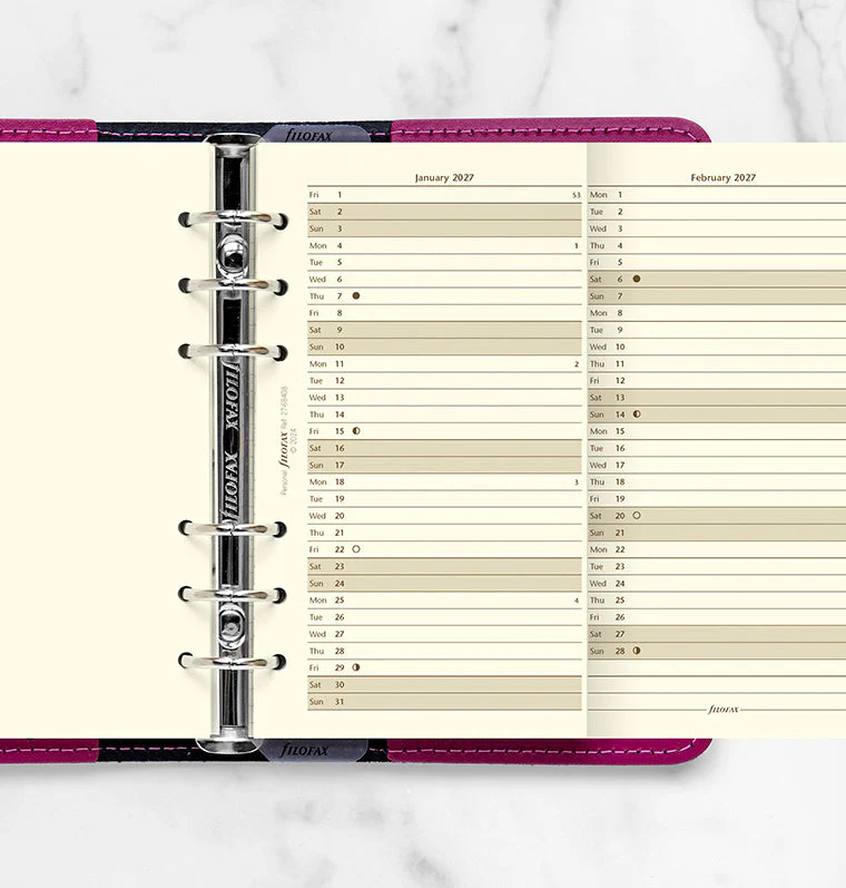 Vertical Year Planner - Personal Cotton Cream 2027 English - Image 2