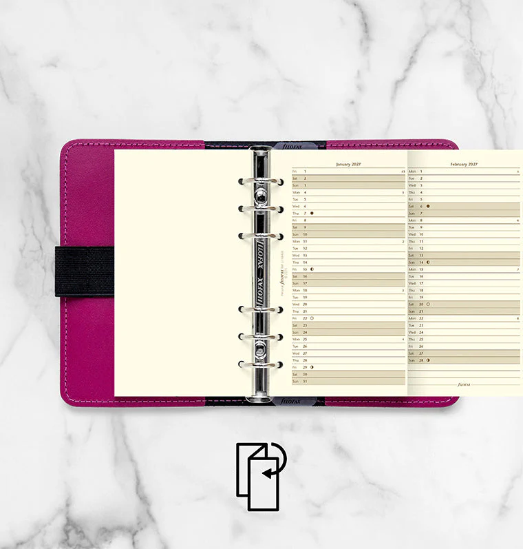 Vertical Year Planner - Personal Cotton Cream 2027 English - Image 3