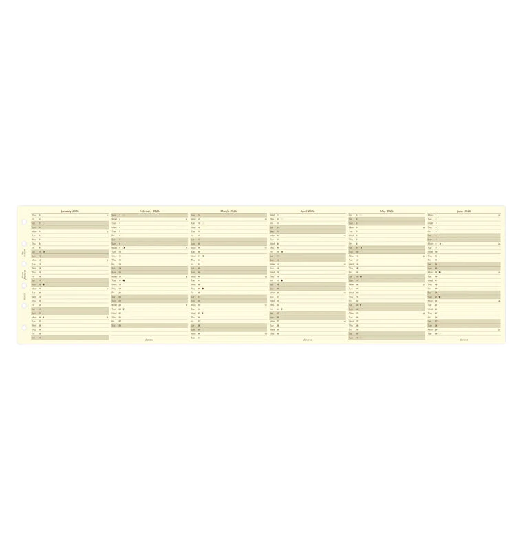 Vertical Year Planner - Pocket Cotton Cream 2026 English - Image 4
