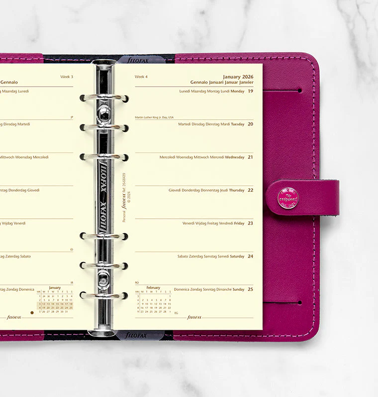 Week On One Page Diary - Personal Cotton Cream 2026 Multilanguage - Image 2