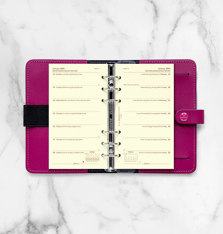 Week On One Page Diary - Personal Cotton Cream 2026 Multilanguage - Image 3