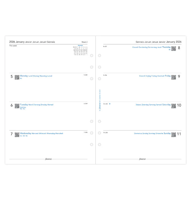 Week On Two Pages Diary - A5 2026 Multilanguage - Image 4