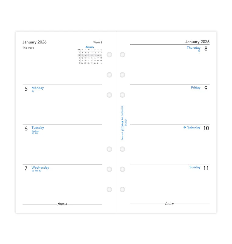 Week On Two Pages Diary - Personal 2026 English - Recycled Paper - Image 4