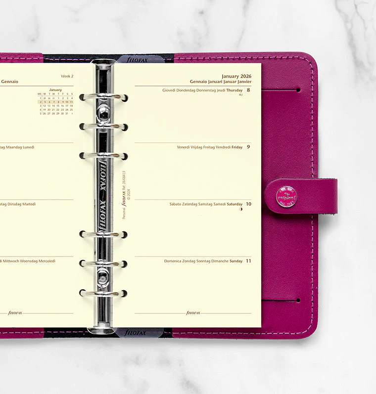 Week On Two Pages Diary - Personal Cotton Cream 2026 Multilanguage - Image 2