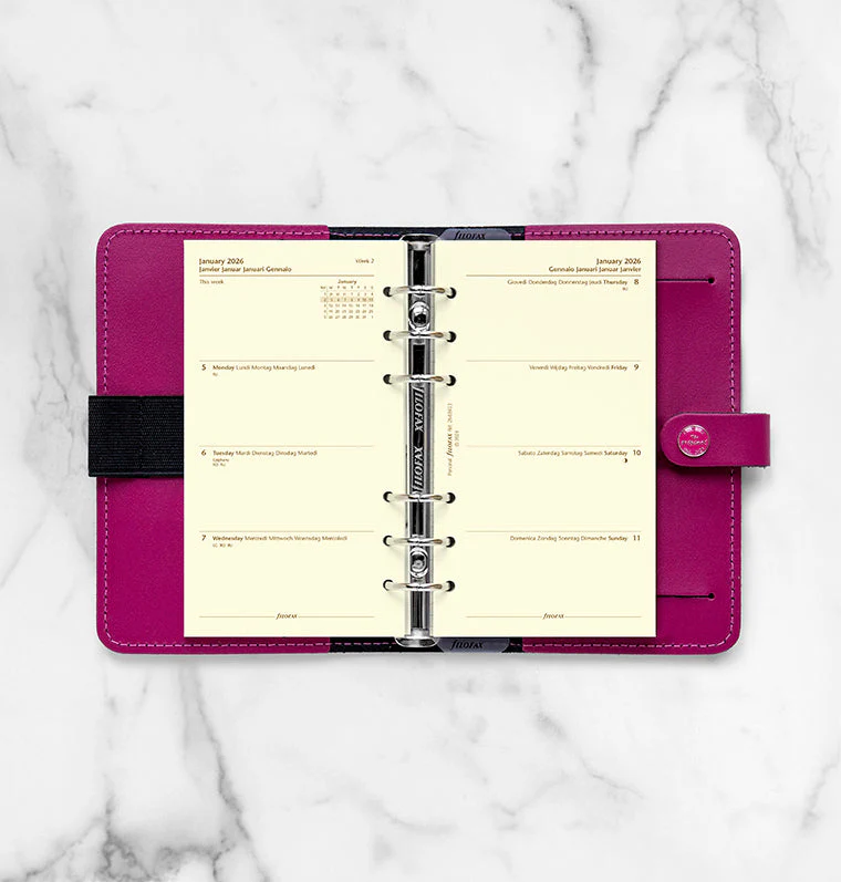 Week On Two Pages Diary - Personal Cotton Cream 2026 Multilanguage - Image 3
