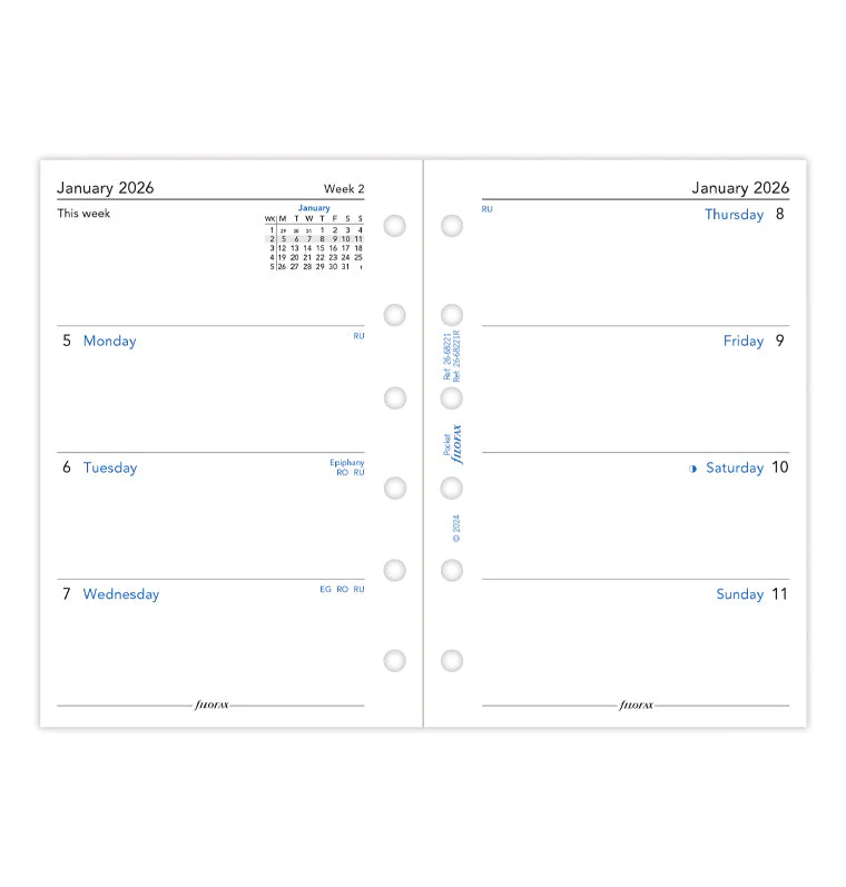 Week On Two Pages Diary - Pocket 2026 English - Image 4