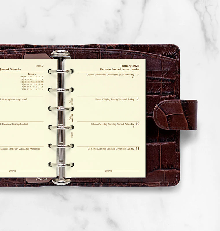 Week On Two Pages Diary - Pocket Cotton Cream 2026 Multilanguage - Image 2