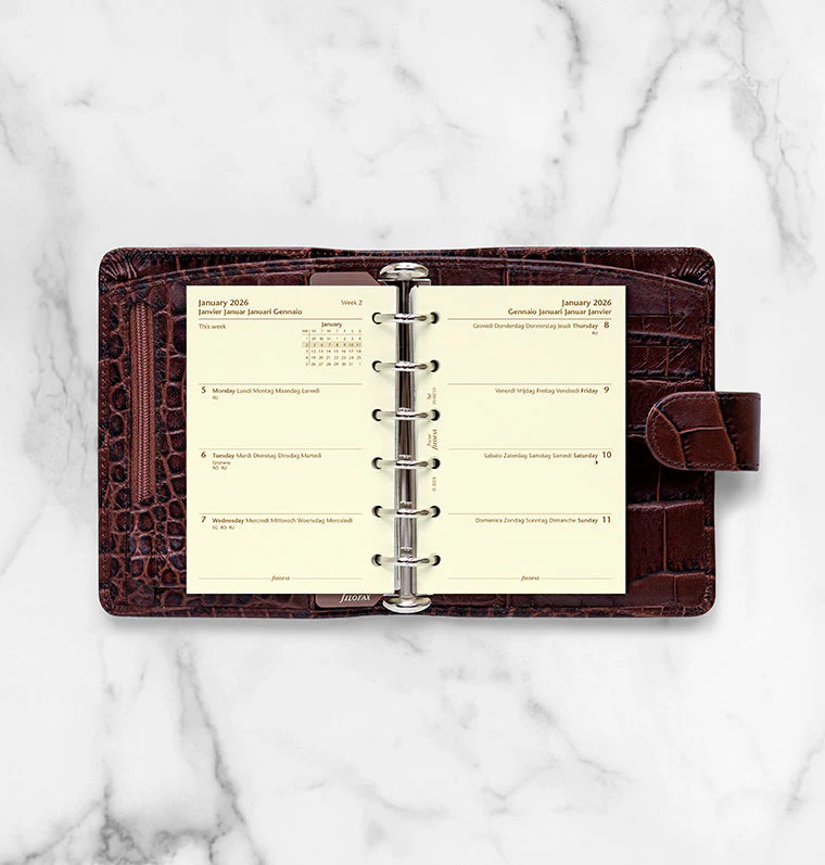 Week On Two Pages Diary - Pocket Cotton Cream 2026 Multilanguage - Image 3