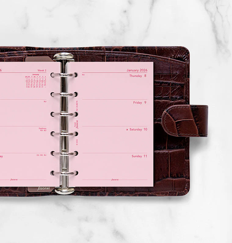 Week On Two Pages Diary - Pocket Pink 2026 English - Image 2