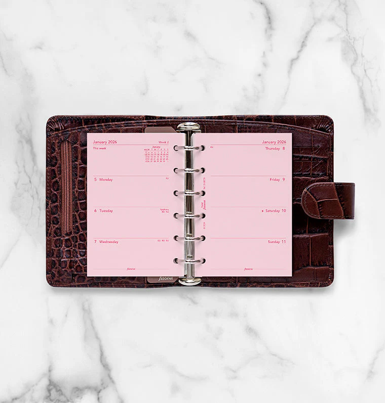 Week On Two Pages Diary - Pocket Pink 2026 English - Image 3