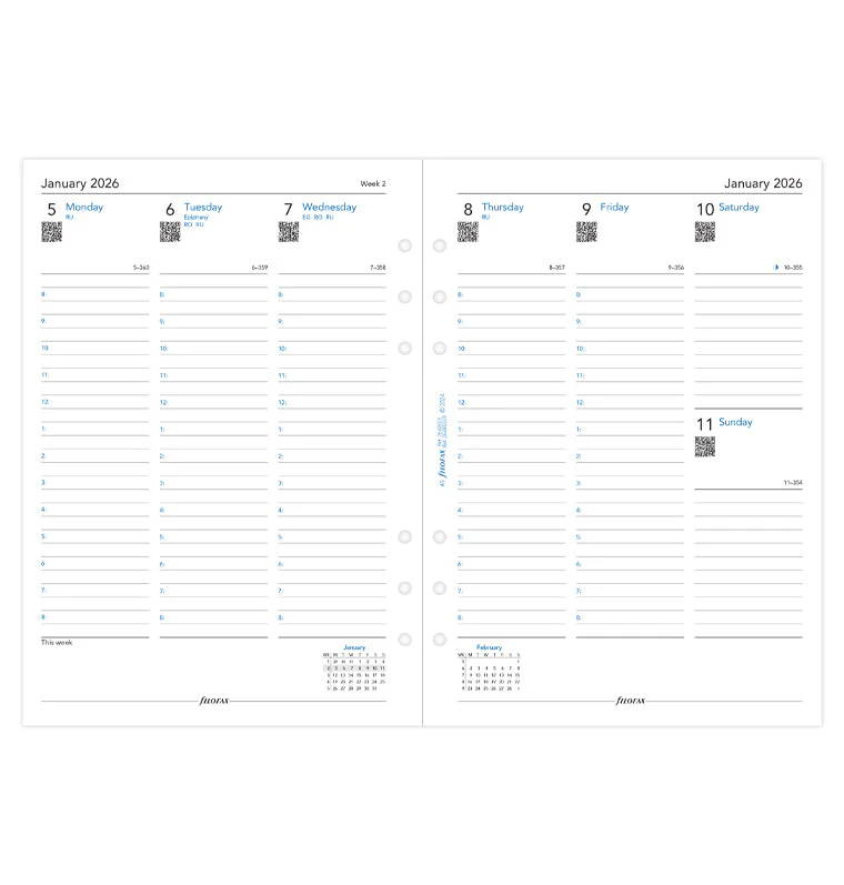 Week On Two Pages Diary With Appointments - A5 2026 English - Image 4