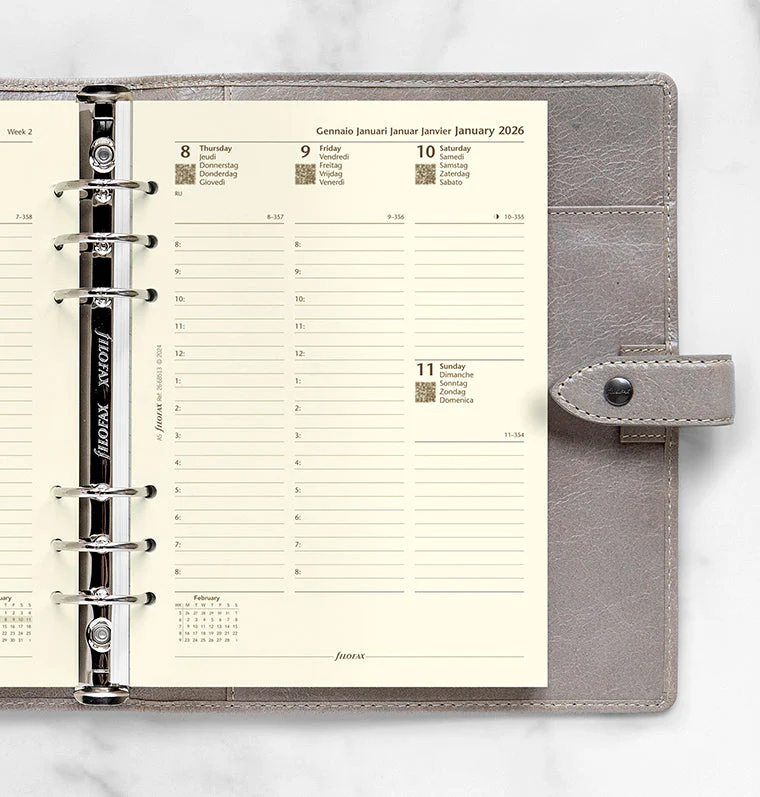 Week On Two Pages Diary With Appointments - A5 Cotton Cream 2026 Multilanguage - Image 2