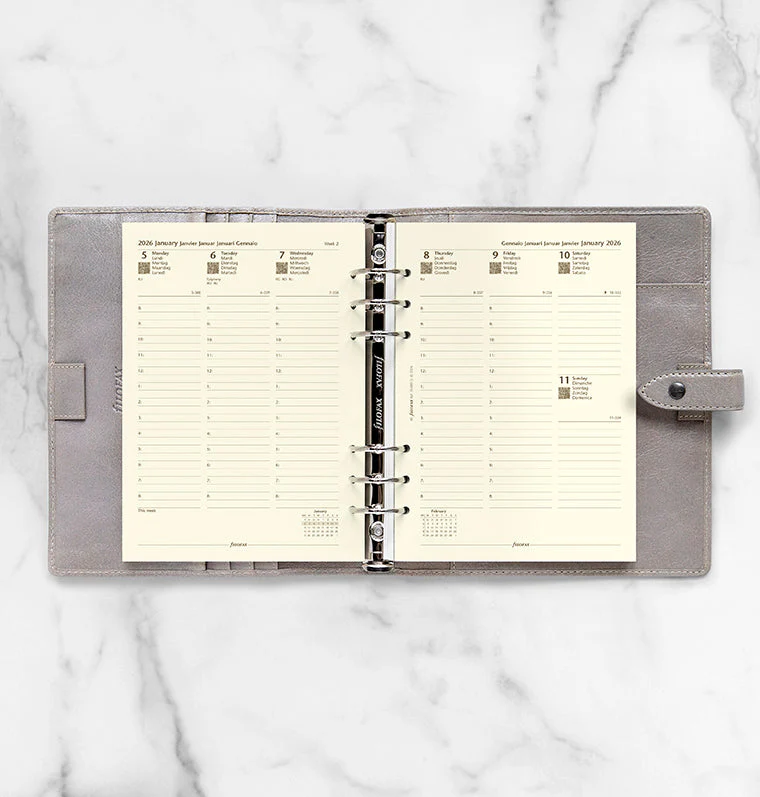 Week On Two Pages Diary With Appointments - A5 Cotton Cream 2026 Multilanguage - Image 3