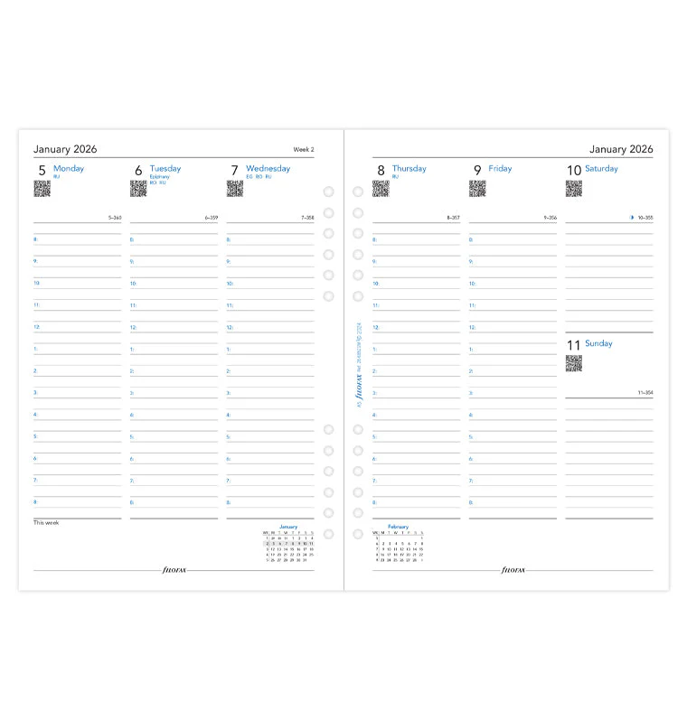 Week On Two Pages Diary With Appointments - A5 Multifit 2026 English - Image 4