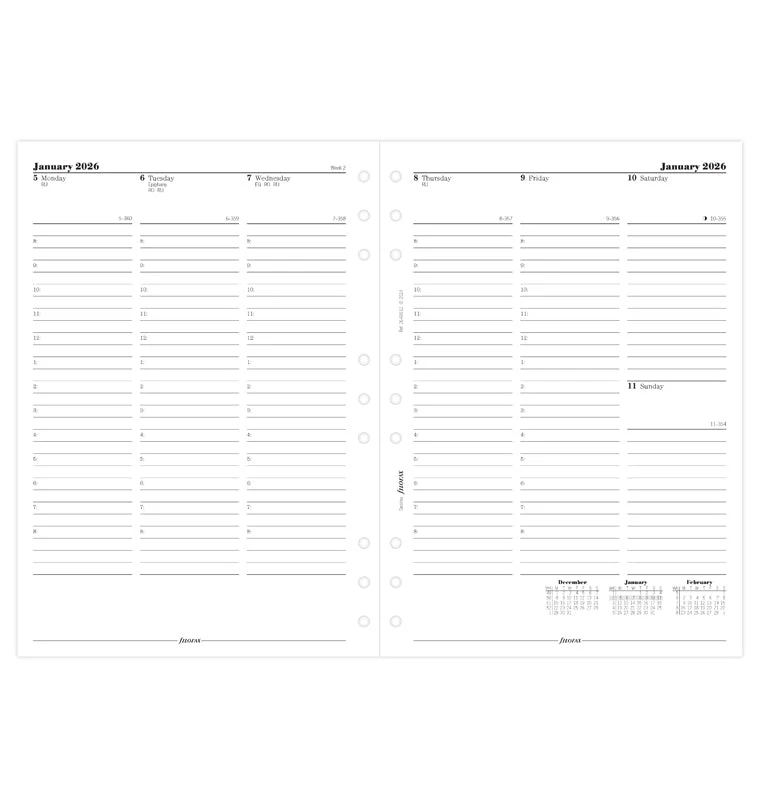 Week On Two Pages Diary With Appointments - Deskfax 2026 English - Image 2