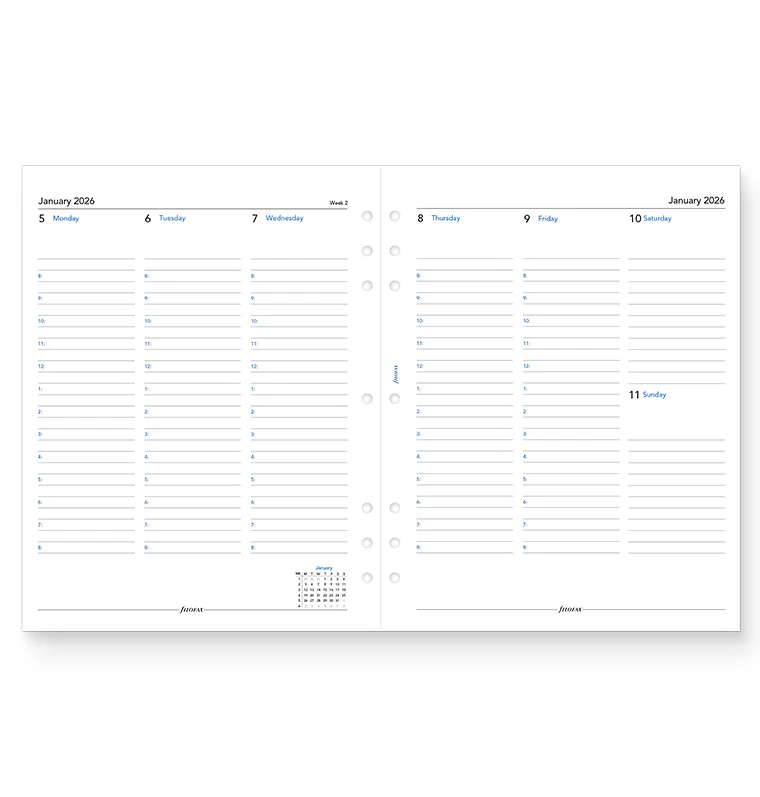Week On Two Pages Diary With Appointments - Letter 2026 English - Image 4