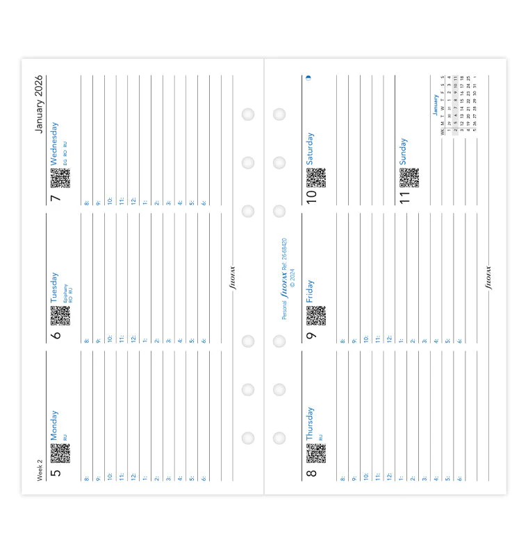 Week On Two Pages Diary With Appointments Horizontal - Personal 2026 English - Image 4