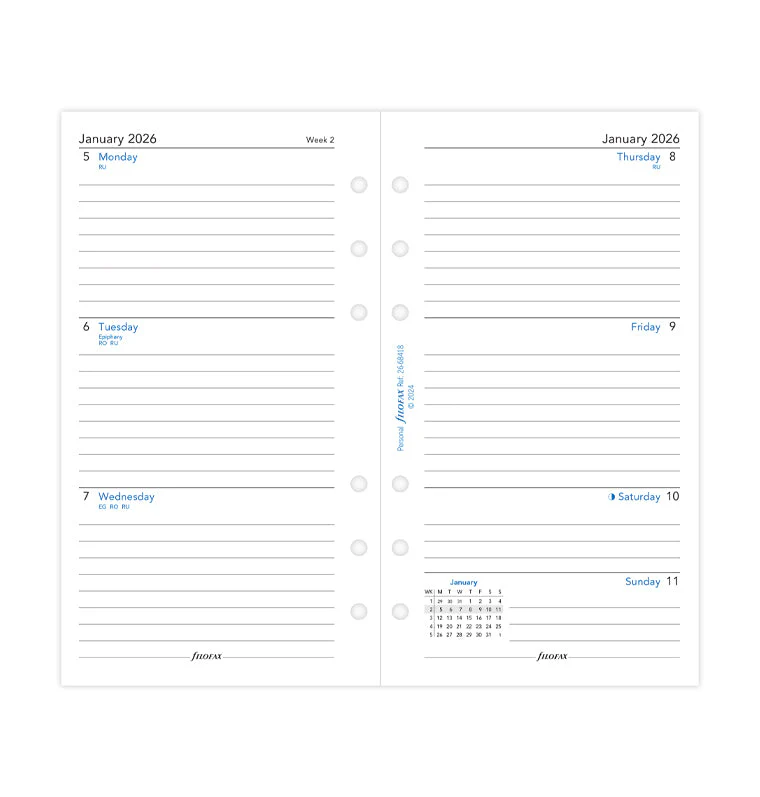 Week On Two Pages Lined Diary - Personal 2026 English - Image 4